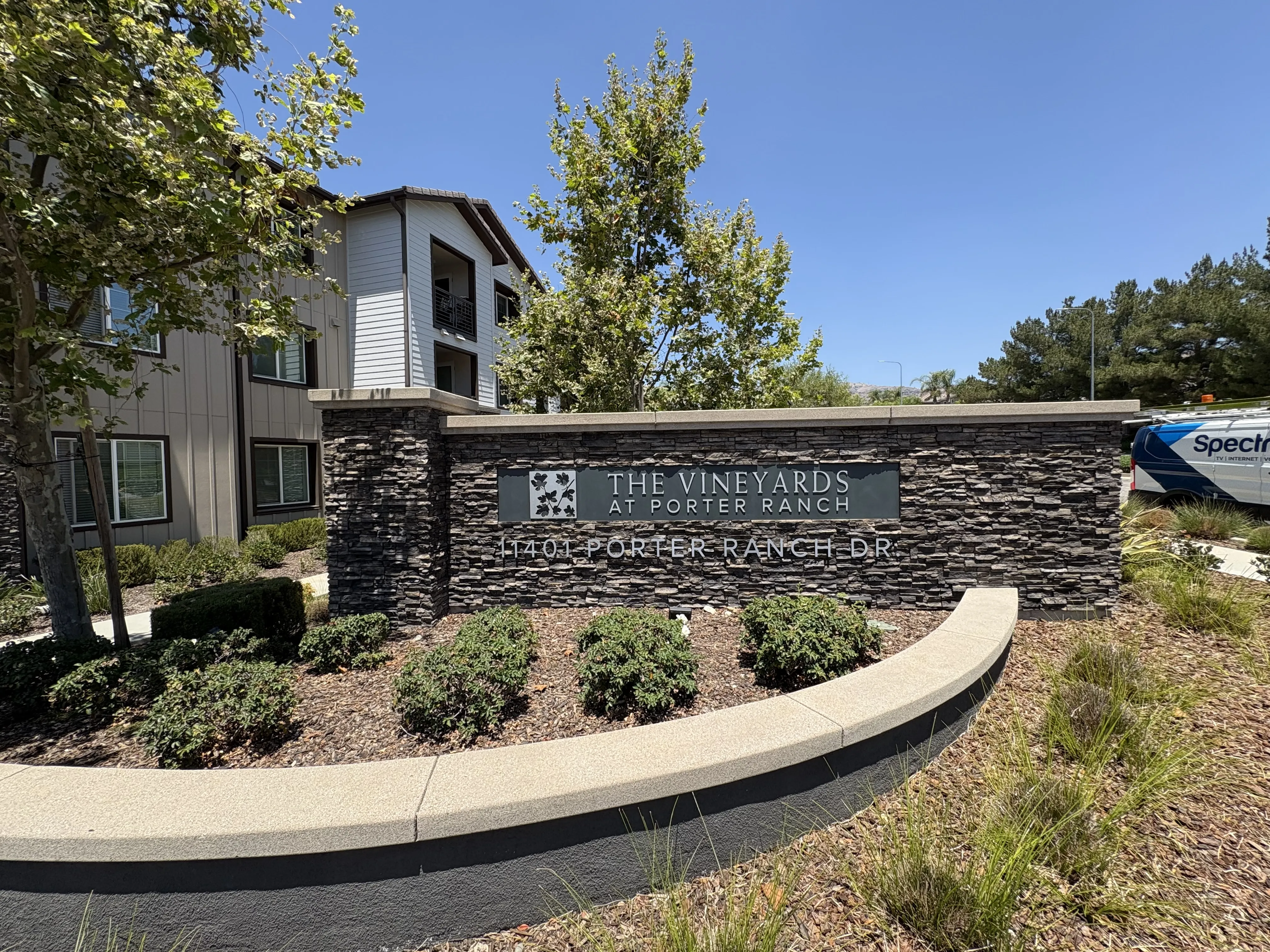 The Vineyards at Porter Ranch community entrance on Porter Ranch Drive